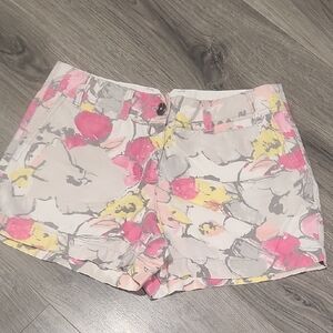 Ann Taylor Floral Linen Loft Shorts